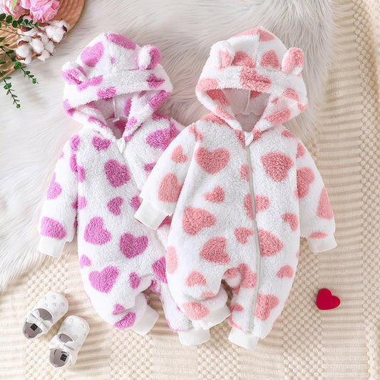 Sweetheart Hooded Baby Romper
