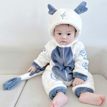 Little Monster Hooded Fleece Romper