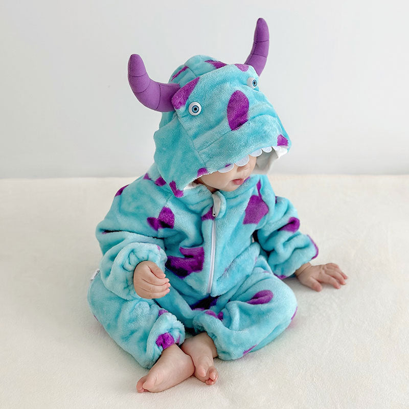 Little Monster Hooded Fleece Romper