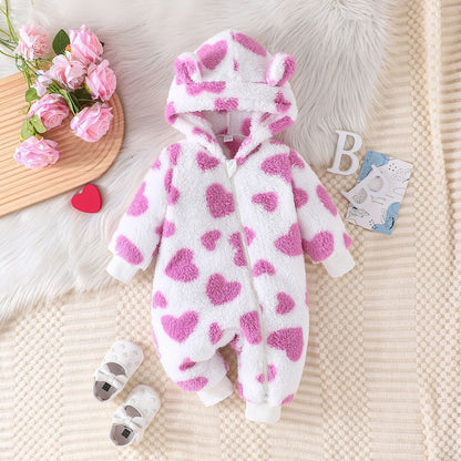Sweetheart Hooded Baby Romper