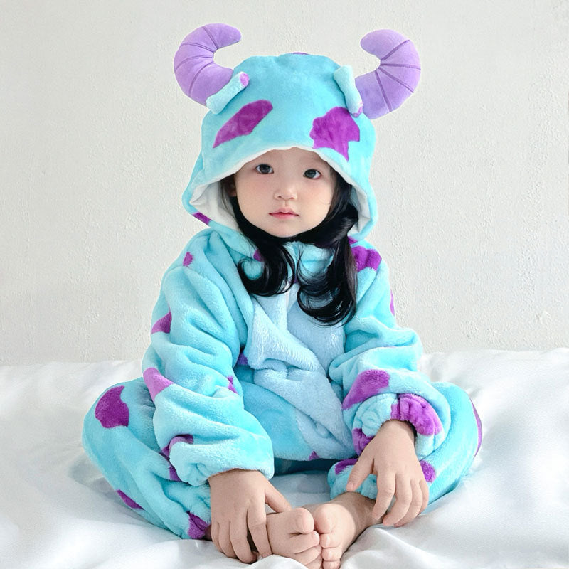 Little Monster Hooded Fleece Romper