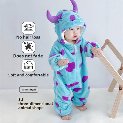 Little Monster Hooded Fleece Romper