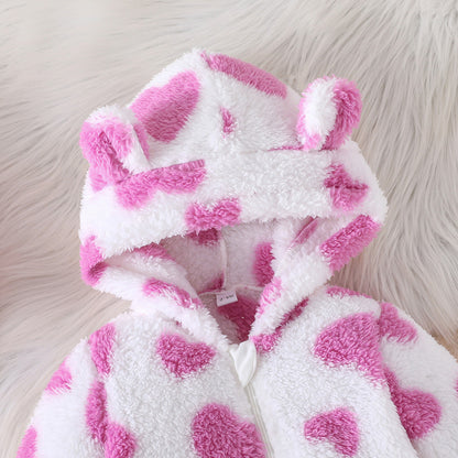 Sweetheart Hooded Baby Romper