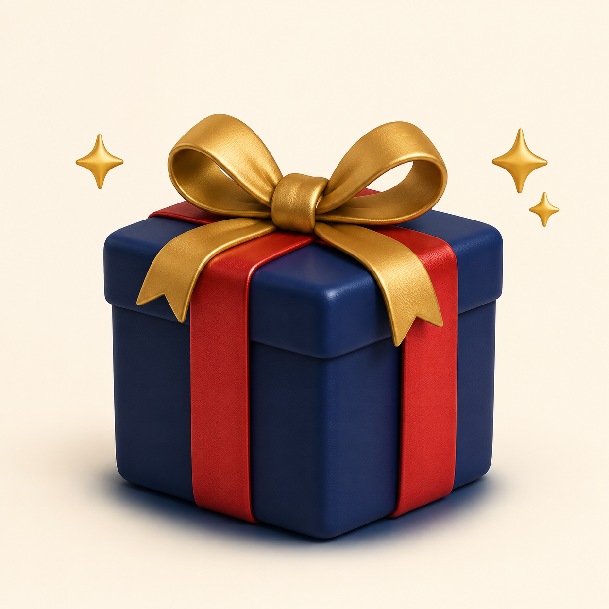 Navy, red and gold surprise gift box