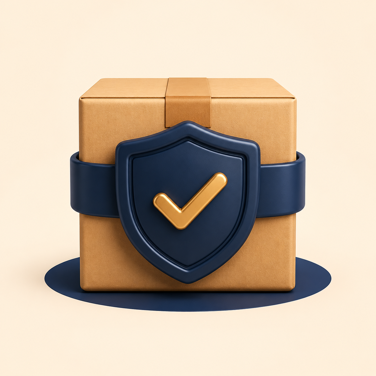 Shipping package protected by a shield